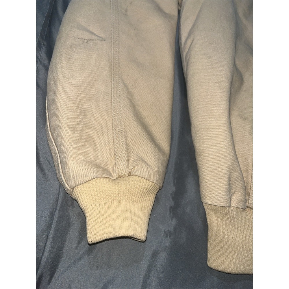 1999 Carhartt J06 WET Hooded Quilted Lined Jacket Mens Size-Large  Light Brown - Picture 9 of 16